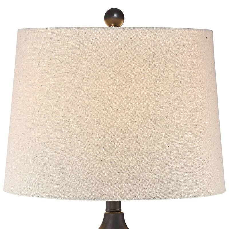 Modern Table Lamps Set of 2 Round Risers 28 1/4" Tall Bronze 13" x 27